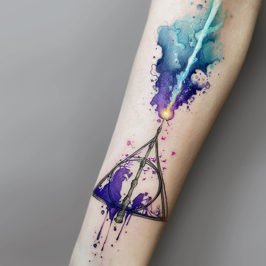 #watercolortattoo #insygniasmierci #harrypotter #harrypottertattoo